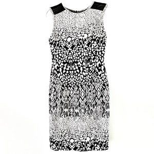 Carmen Marc Valvo Knit Print Sheath Dress Small